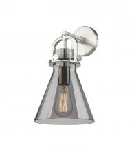 Innovations Lighting 410-1W-SN-G411-8SM - Newton Cone - 1 Light - 8 inch - Satin Nickel - Sconce