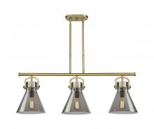 Innovations Lighting 410-3I-BB-G411-10SM - Newton Cone - 3 Light - 42 inch - Brushed Brass - Island Light