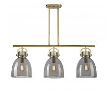 Innovations Lighting 410-3I-BB-G412-10SM - Newton Bell - 3 Light - 42 inch - Brushed Brass - Island Light