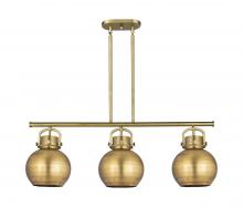 Innovations Lighting 410-3I-BB-M410-10BB - Newton Sphere - 3 Light - 42 inch - Brushed Brass - Island Light