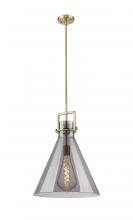  411-1SL-BB-G411-16SM - Newton Cone - 1 Light - 16 inch - Brushed Brass - Cord hung - Pendant