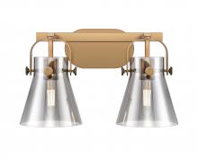 Innovations Lighting 423-2W-BB-G411-6SM - Pilaster II Cone - 2 Light - 17 inch - Brushed Brass - Bath Vanity Light