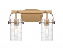 Innovations Lighting 423-2W-BB-G423-7DE - Pilaster II Cylinder - 2 Light - 15 inch - Brushed Brass - Bath Vanity Light