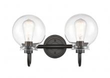 Innovations Lighting 437-2W-BK-CL-LED - Olivia - 2 Light - 17 inch - Matte Black - Bath Vanity Light