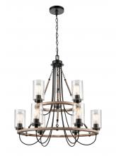 Innovations Lighting 442-9CR-BK-G4424-LED - Paladin - 9 Light - 32 inch - Matte Black - Chain Hung - Chandelier