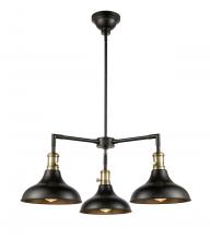 Innovations Lighting 443SW-3CR-BAB-M15BK-LED - Metro - 3 Light - 30 inch - Black Antique Brass - Cord hung - Chandelier