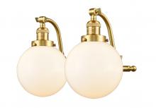 Innovations Lighting 515-2W-SG-G201-8-LED - Beacon - 2 Light - 18 inch - Satin Gold - Bath Vanity Light