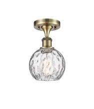 Innovations Lighting 516-1C-AB-G1215-6-LED - Athens Water Glass - 1 Light - 6 inch - Antique Brass - Semi-Flush Mount