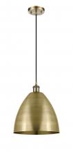 Innovations Lighting 516-1P-AB-MBD-12-AB-LED - Bristol - 1 Light - 12 inch - Antique Brass - Cord hung - Mini Pendant