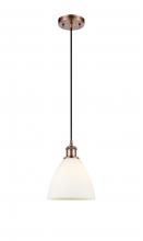 Innovations Lighting 516-1P-AC-GBD-751-LED - Bristol - 1 Light - 8 inch - Antique Copper - Cord hung - Mini Pendant