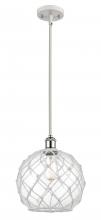 Innovations Lighting 516-1S-WPC-G122-10RW-LED - Farmhouse Rope - 1 Light - 10 inch - White Polished Chrome - Mini Pendant