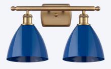 Innovations Lighting 516-2W-BB-MBD-75-BL-LED - Plymouth - 2 Light - 18 inch - Brushed Brass - Bath Vanity Light