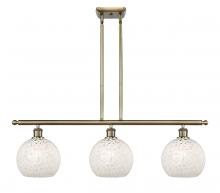 Innovations Lighting 516-3I-AB-G1216-8WM - White Mouchette - 3 Light - 36 inch - Antique Brass - Stem Hung - Island Light