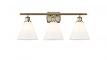 Innovations Lighting 516-3W-AB-GBC-81-LED - Berkshire - 3 Light - 28 inch - Antique Brass - Bath Vanity Light