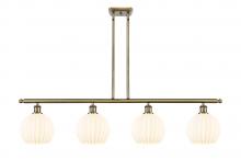 Innovations Lighting 516-4I-AB-G1217-8WV - White Venetian - 4 Light - 48 inch - Antique Brass - Stem Hung - Island Light