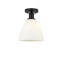 Innovations Lighting 616-1F-BK-GBD-751 - Bristol - 1 Light - 8 inch - Matte Black - Semi-Flush Mount