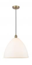 Innovations Lighting 616-1P-AB-GBD-161-LED - Bristol - 1 Light - 16 inch - Antique Brass - Cord hung - Pendant