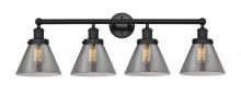 Innovations Lighting 616-4W-BK-G43 - Cone - 4 Light - 35 inch - Matte Black - Bath Vanity Light