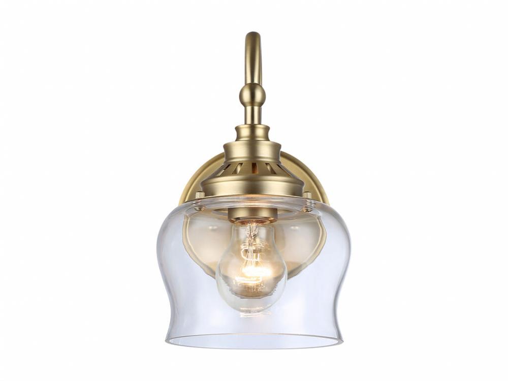 Daphne 1-Light Wall Sconce in Brushed Champagne Bronze with Clear Glass