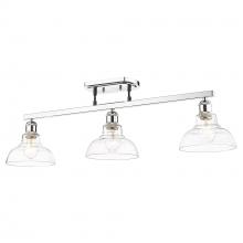 Golden 0305-3SF CH-CLR - Carver 3-Light Semi-Flush in Chrome