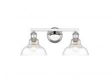 Golden 0305-BA2 CH-CLR - Carver 2-Light Vanity Light in Chrome with Clear Glass