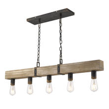 Golden 0818-LP ABI - Garrett Linear Pendant in Antique Black Iron