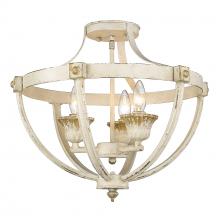 Golden 0892-SF AI - Jules 3 Light Semi-Flush in Antique Ivory