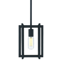 Golden 6070-M1L BLK-BLK - Tribeca Mini Pendant in Matte Black with Matte Black Accents