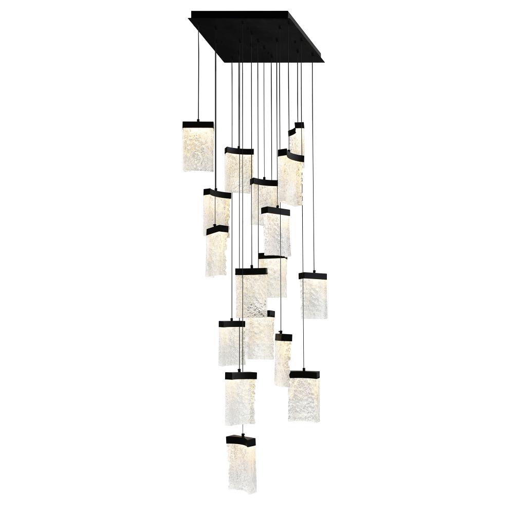 Lava Integrated LED Black Chandelier