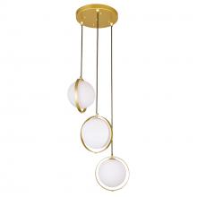 CWI Lighting 1153P16-3-169 - Da Vinci 3 Light Multi Light Pendant With Brass Finish