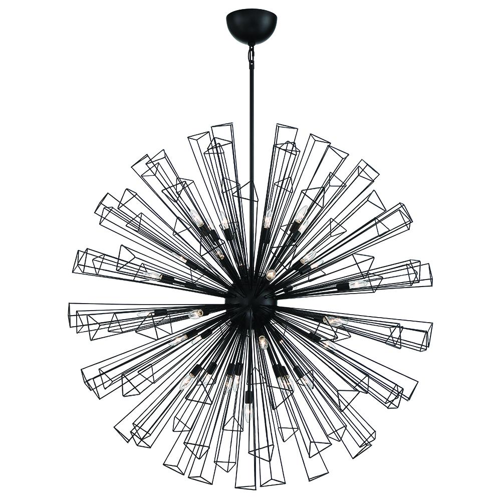 Dendelio 35 Light Chandelier in Black