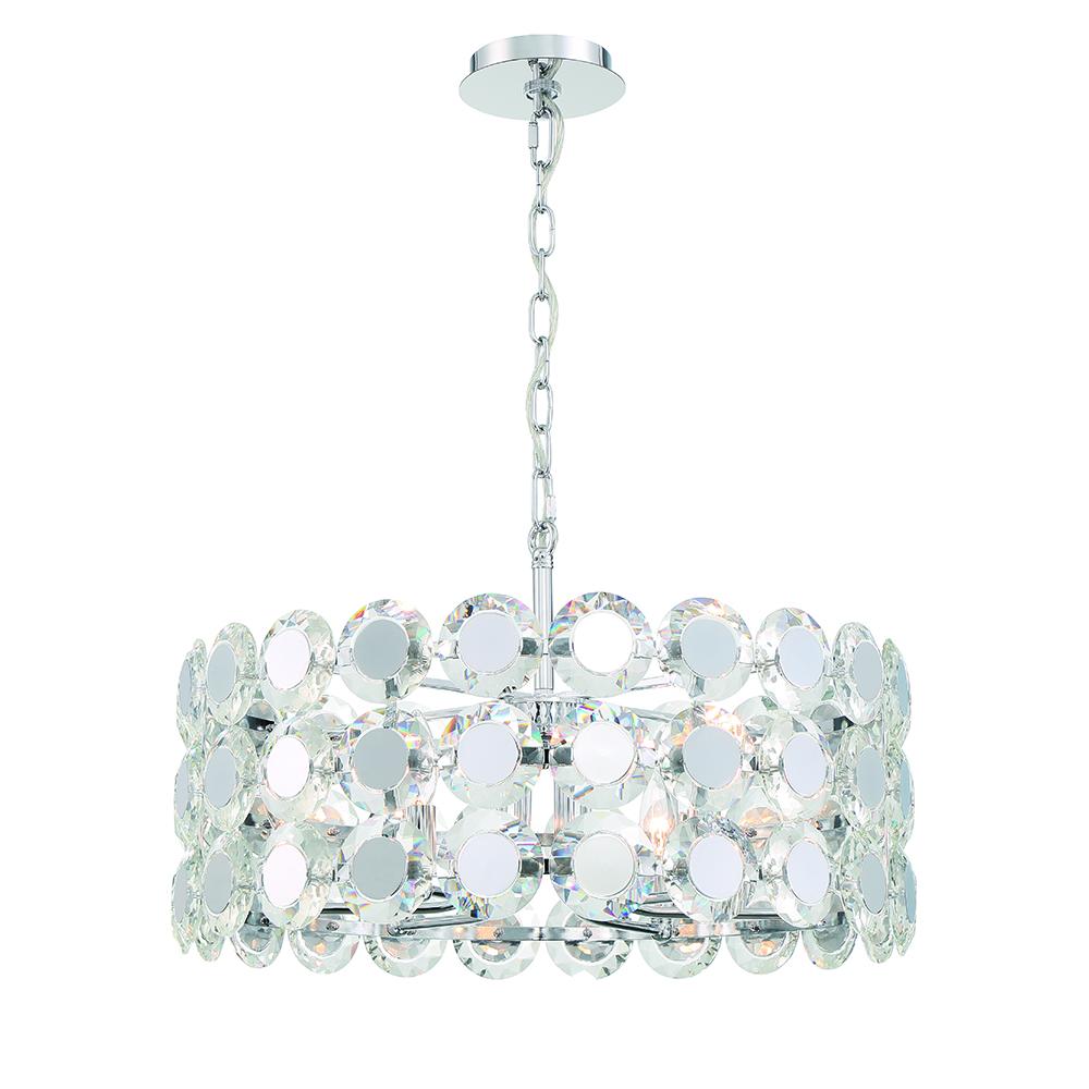 Perrene 6 Light Chandelier in Chrome