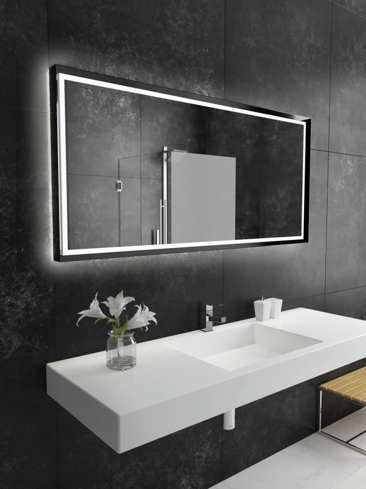 Opera Black Framed LED Mirror (Frontlit and Backlit)