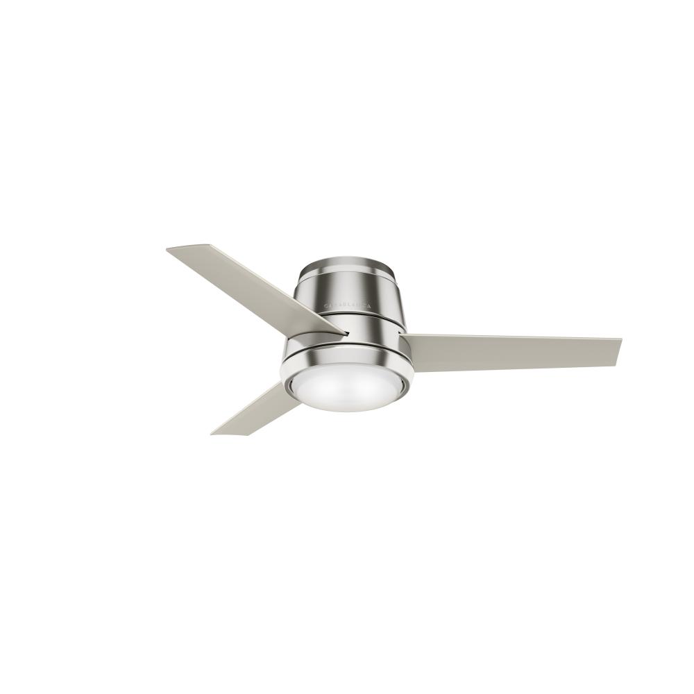 Casablanca 44 inch Commodus Brushed Nickel Low Profile Ceiling Fan with LED Light Kit & Wall Control