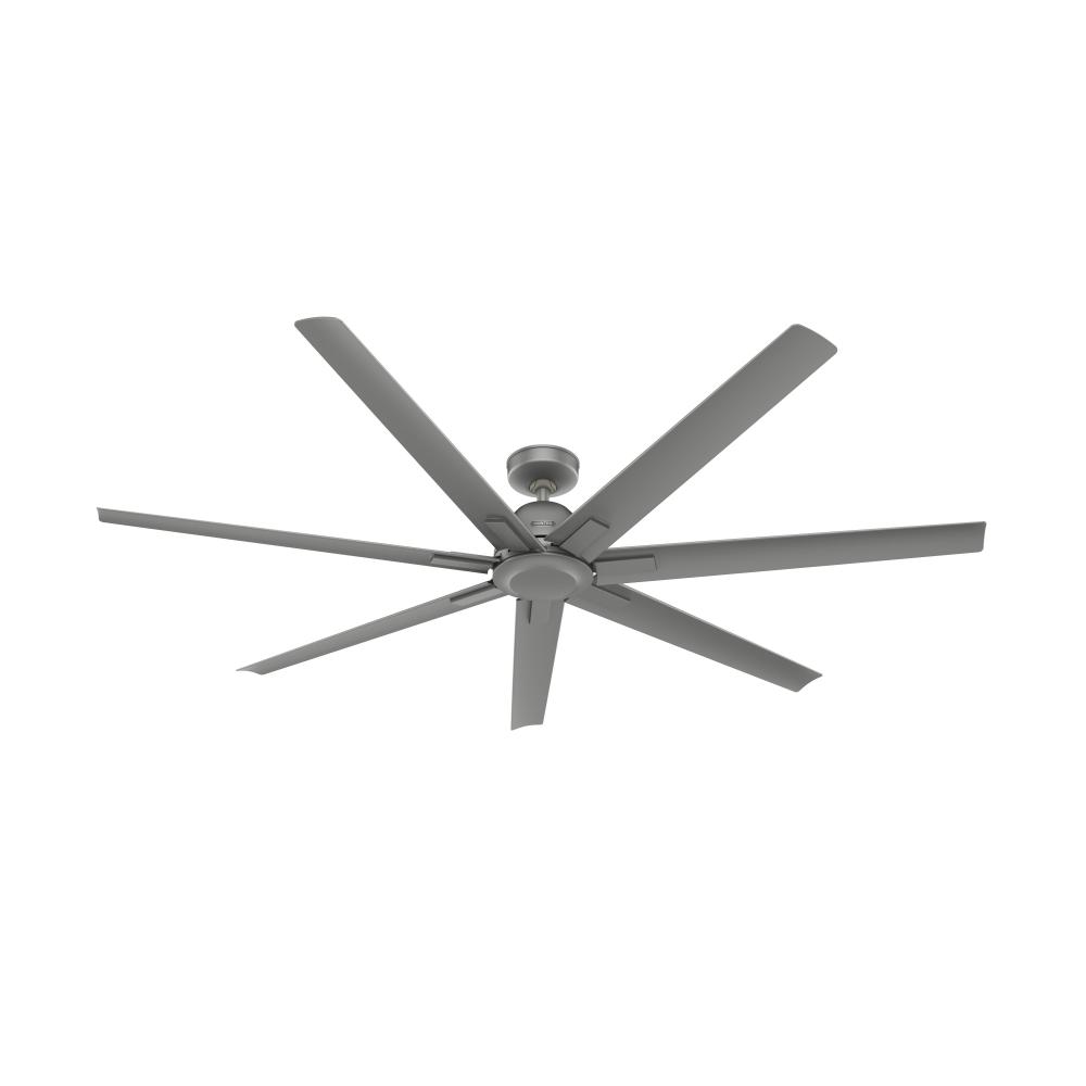 Hunter 72 inch Downtown ENERGY STAR® Matte Silver Damp Rated Ceiling Fan and Wall Control