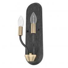 Hunter 19801 - Hunter Merlin Rustic Iron and Alturas Gold 2 Light Sconce Wall Light Fixture