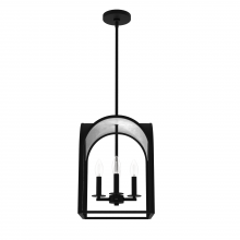 Hunter 19081 - Hunter Dukestown Natural Black Iron and Silver Leaf 4 Light Medium Pendant Ceiling Light Fixture