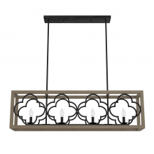 Hunter 19099 - Hunter Gablecrest French Oak and Rustic Iron 4 Light Chandelier Ceiling Light Fixture