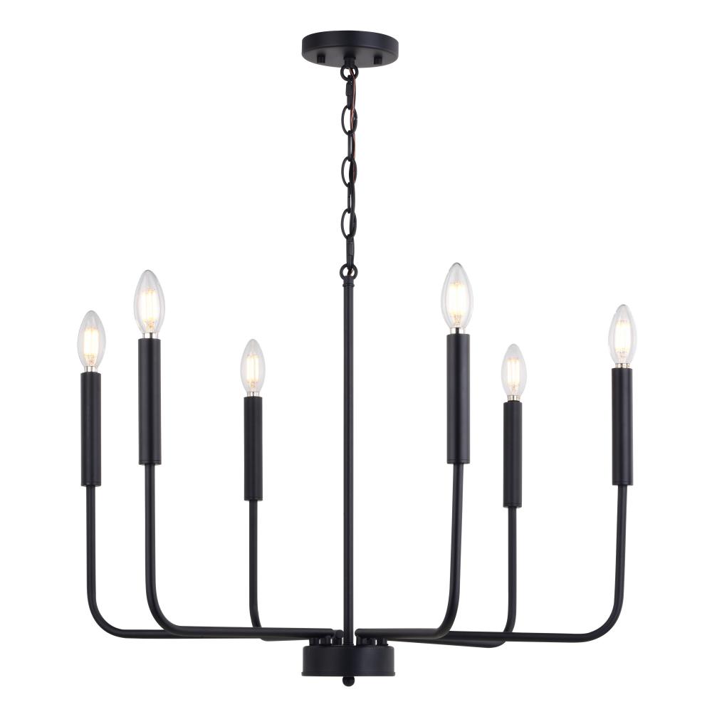 Belden 26-in. 6 Light Chandelier Black