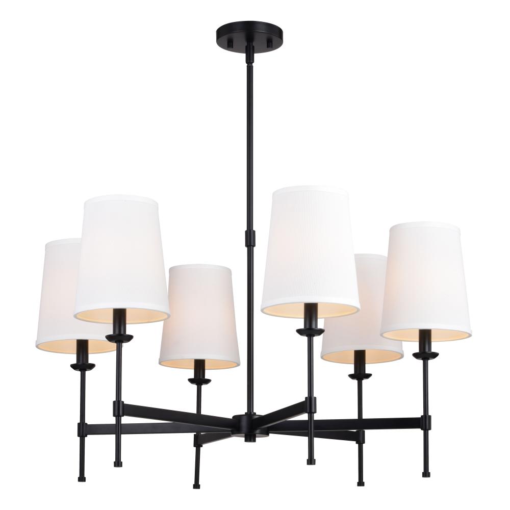 Camden 30-in 6 Light Chandelier Matte Black