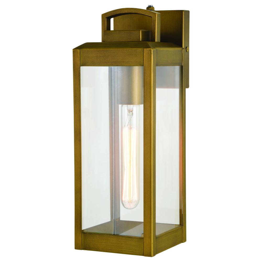 Kinzie 5-in. W Outdoor Wall Light Vintage Brass