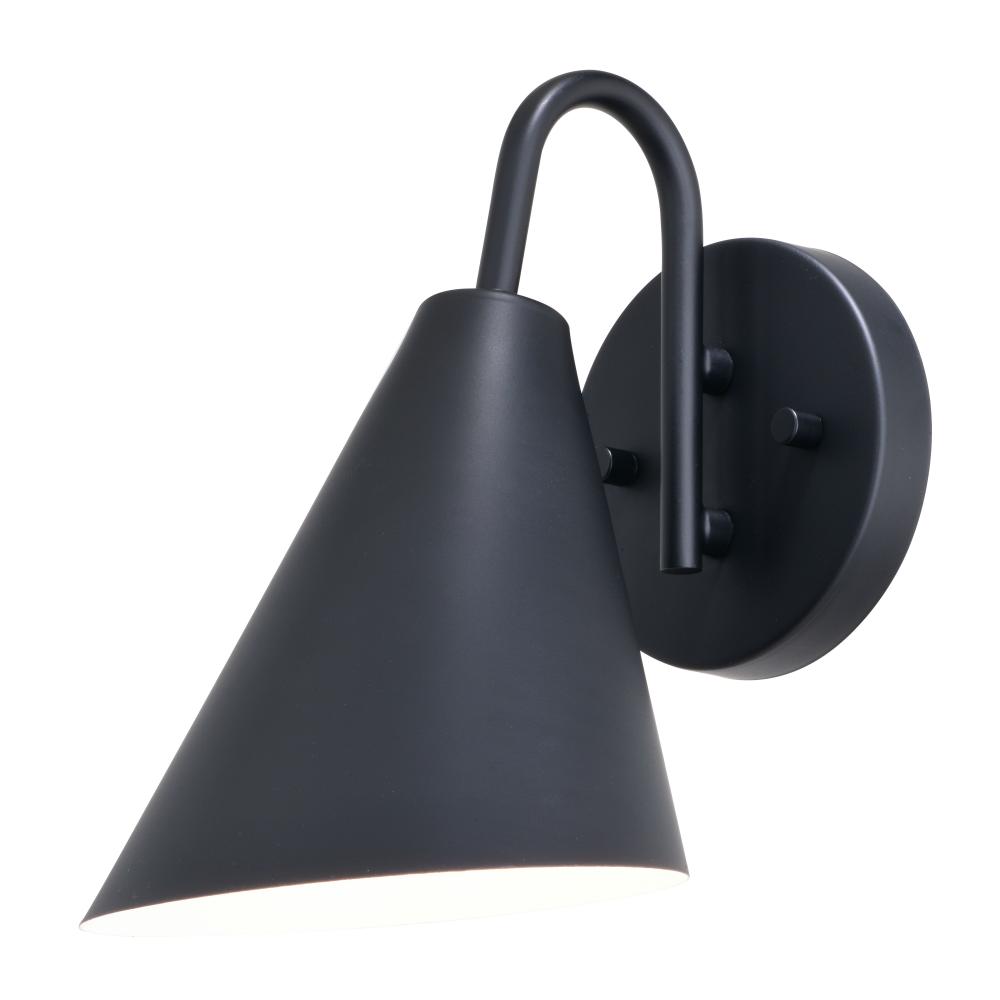 Hanson 6-in Outdoor Wall Light Matte Black and Glossy White