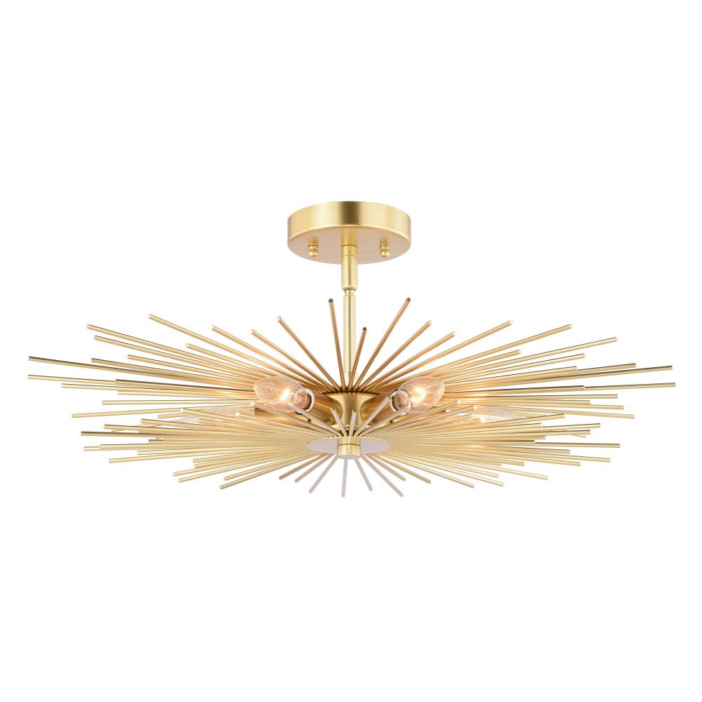 Nikko 24-in Semi Flush Ceiling Light Gold