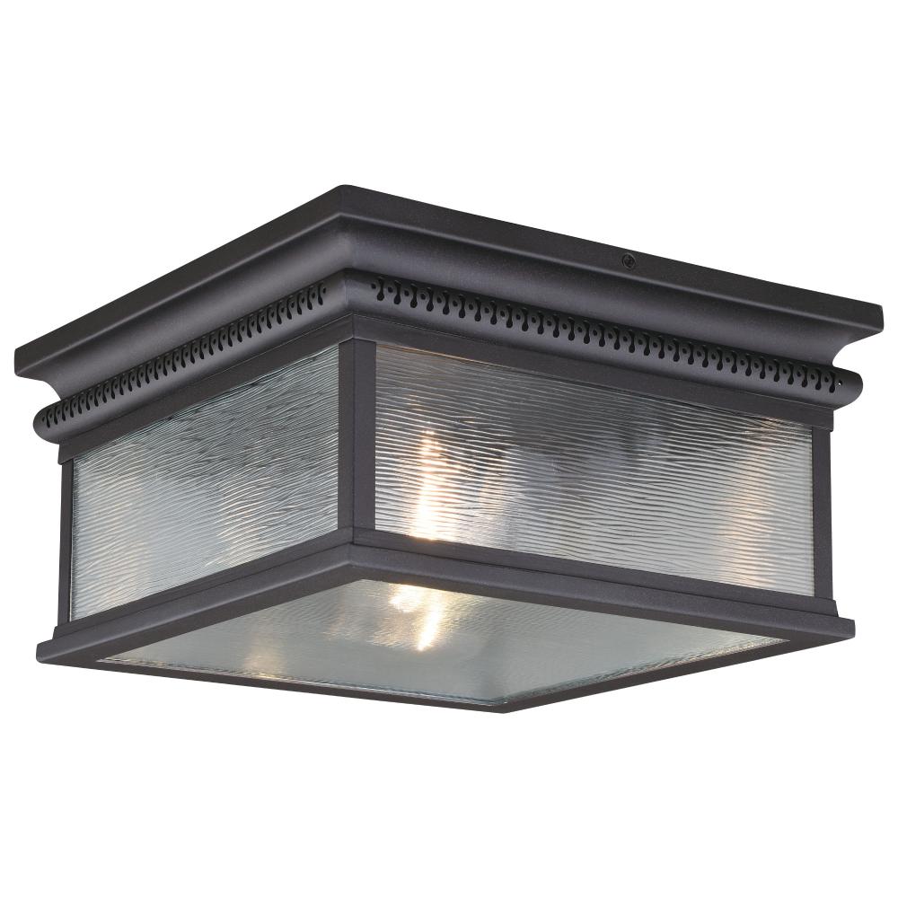 Cambridge 12-in Outdoor Flush Mount Ceiling Light Oil Rubbed Bronze