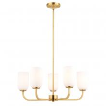 Vaxcel International H0305 - Shelby 26-in. 5 Light Chandelier Natural Brass