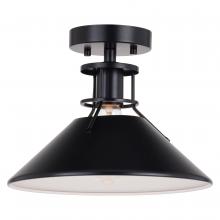 Vaxcel International C0270 - Canton 11.5-in. Semi-Flush Mount Black and Matte White