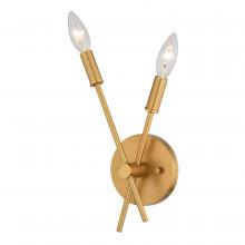 Vaxcel International W0492 - Warwick 5.75-in. W 2 Light Wall Light Natural Brass