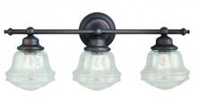 Vaxcel International W0190 - Huntley 3L Vanity Clear Glass Oil Rubbed Bronze