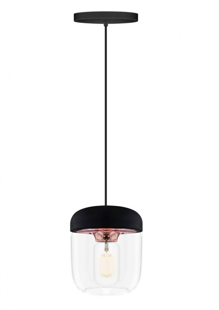 Acorn Black Hardwired Pendant with LED Bulb