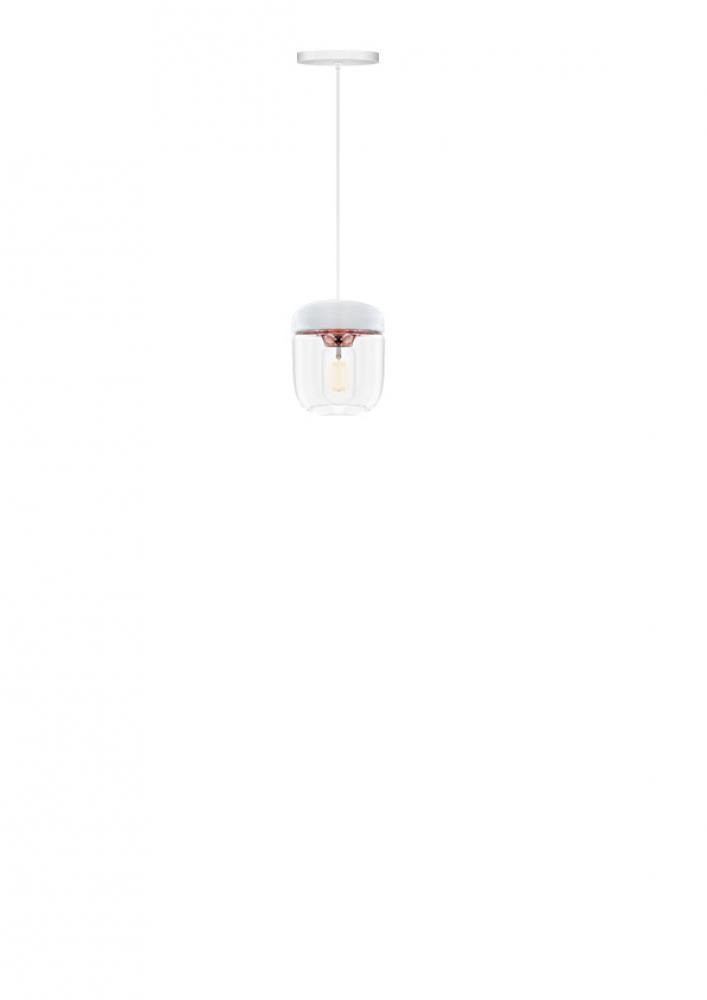 Acorn White Hardwired Pendant with LED Bulb